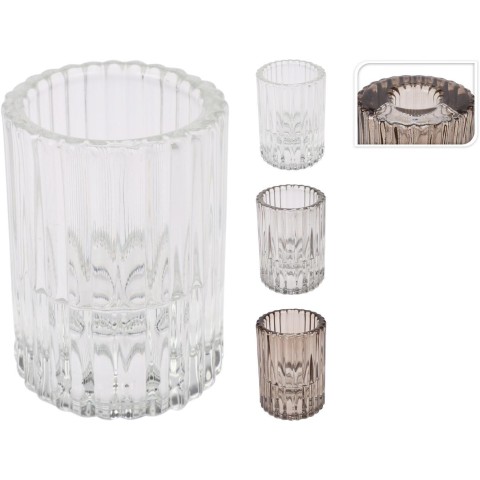 P-TEALIGHT 5X8CM VETRO 3ASS